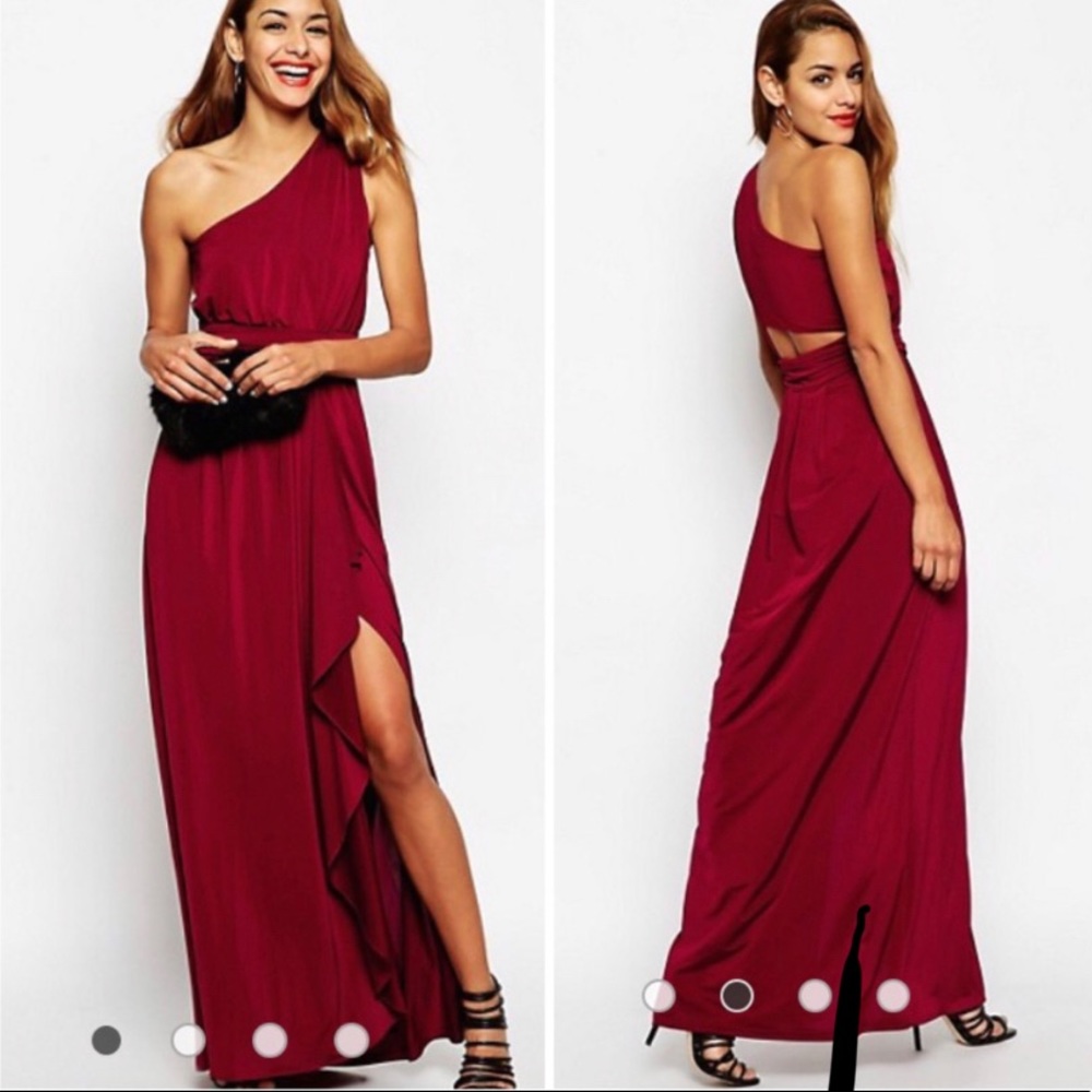 ASOS One Shoulder Sexy Slinky Maxi Dress